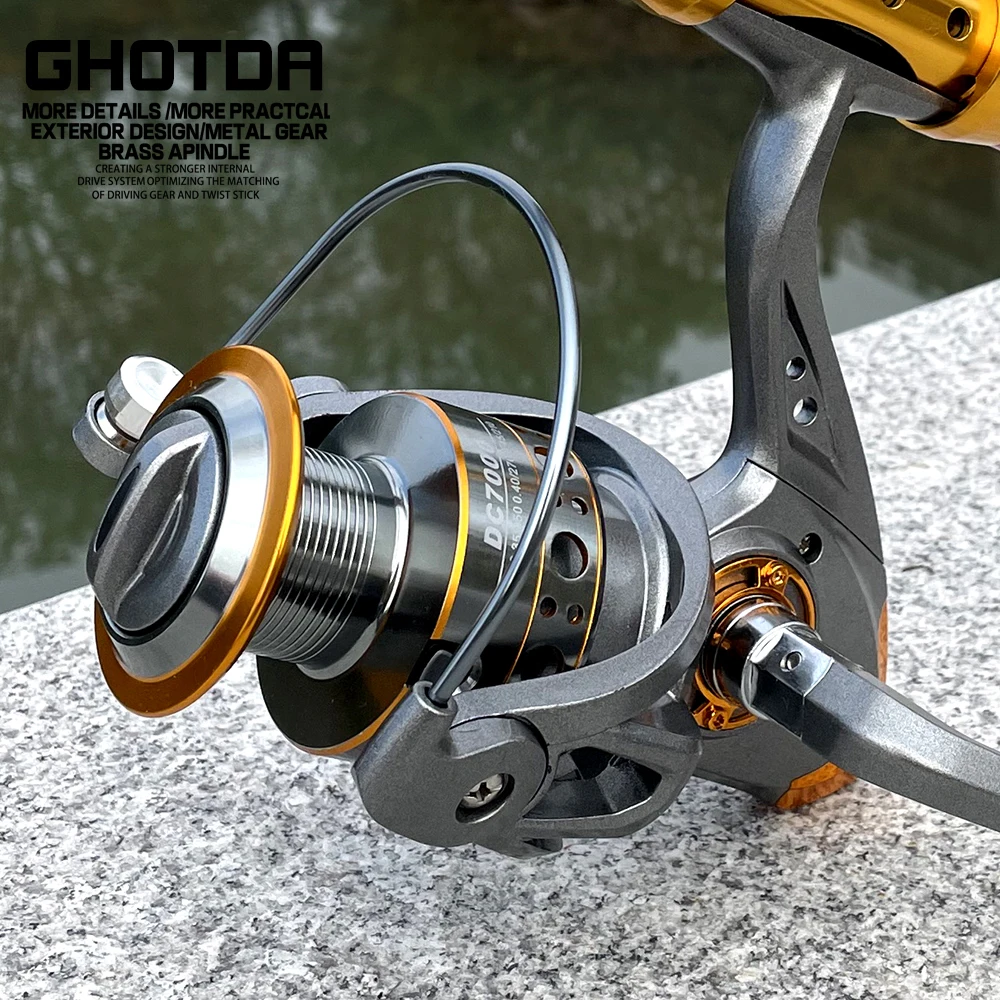 GHOTDA Fishing Reel Spinning 1000-7000 Series Metal Spool Spinning Wheel for Sea Fishing Carp Fishing