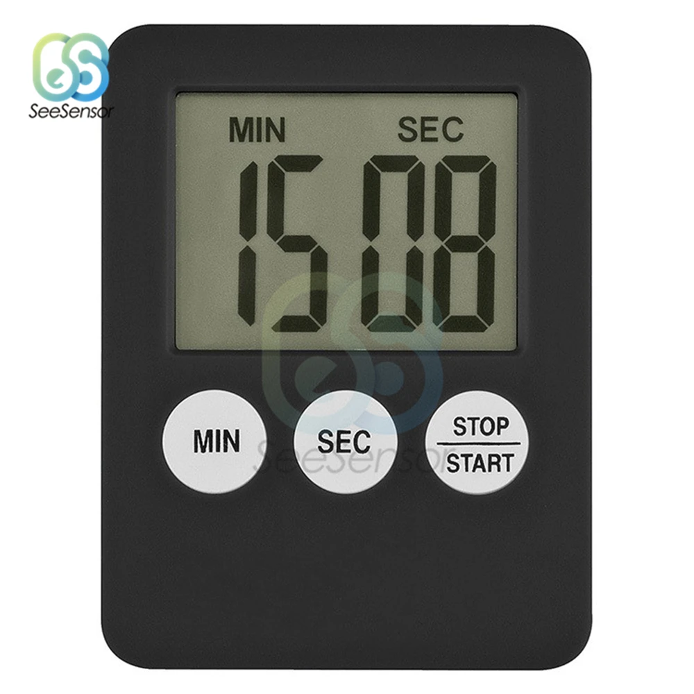 Schermo digitale LCD Super sottile Timer da cucina quadrato cottura conto alla rovescia sveglia magnete orologio cronometro 5 colori