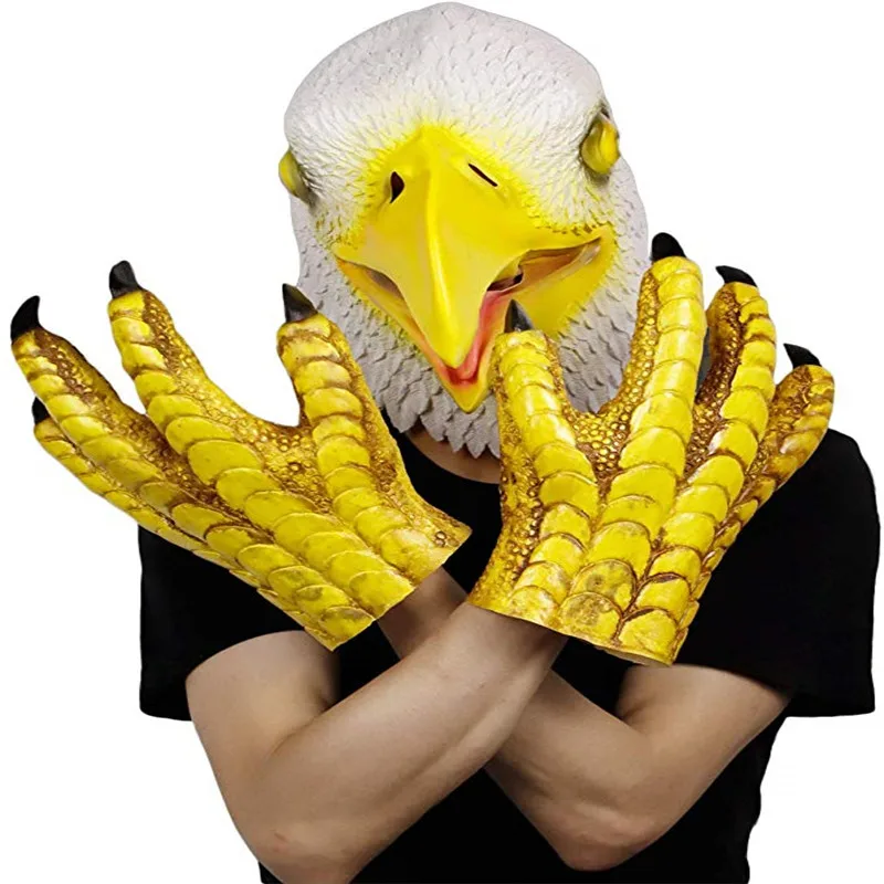 

Funny Eagle Head Mask and Eagle Claw Toy Set Halloween Costume Party Bird Hawk Props eagle mask with hand gloves fancy dress up