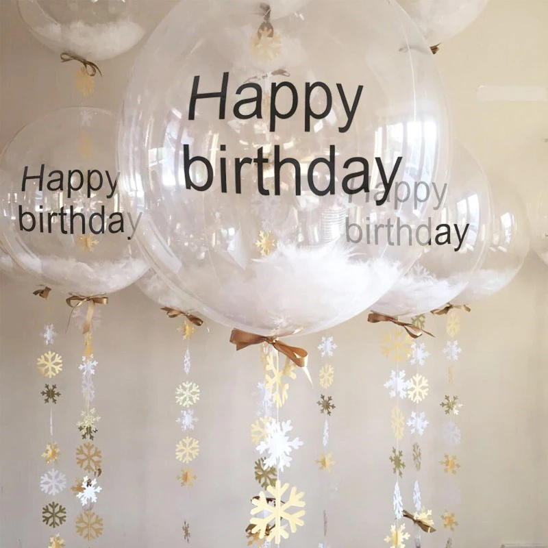 1PCS DIY Balloon Sticker for Transparent Balloons Wedding happy Birthday Party Decoratios Spanish unicorn Letter balloon sticker