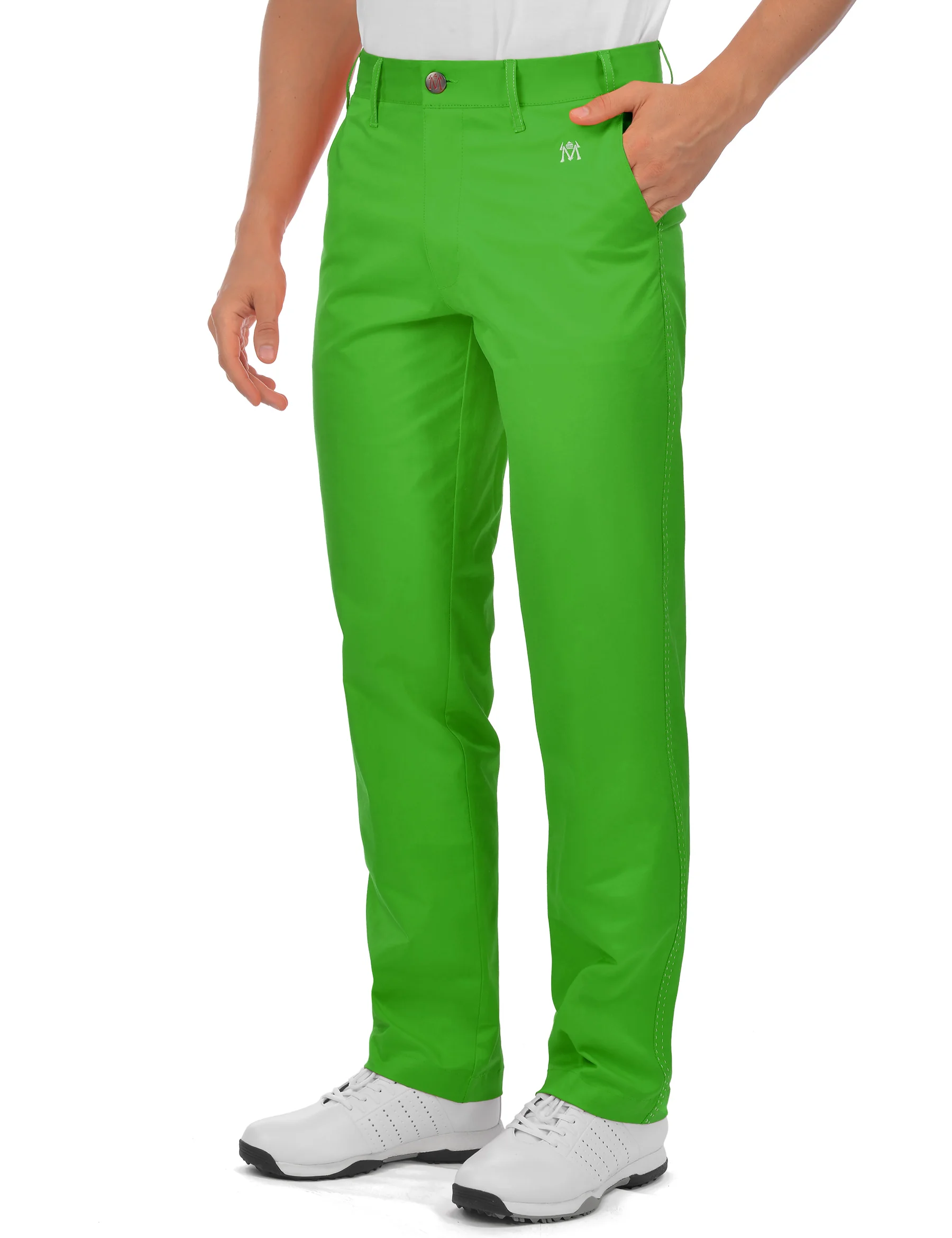 Calça de golfe elástica respirável masculina, calça comprida casual de lazer, ajuste seco rápido, primavera e verão