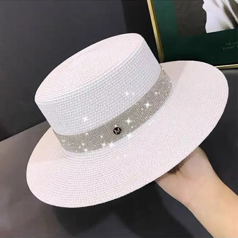 Net celebrity sun-shading flat straw hat women summer fedora hat travel on the beach and beach vacation sunscreen hat панама