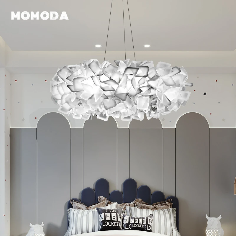 Modern LED Chandeliers Lighting Nordic Round PVC Colorful Pendant Hanging Lamps Bedroom Living Room Ceiling Lights Fixtire Decor