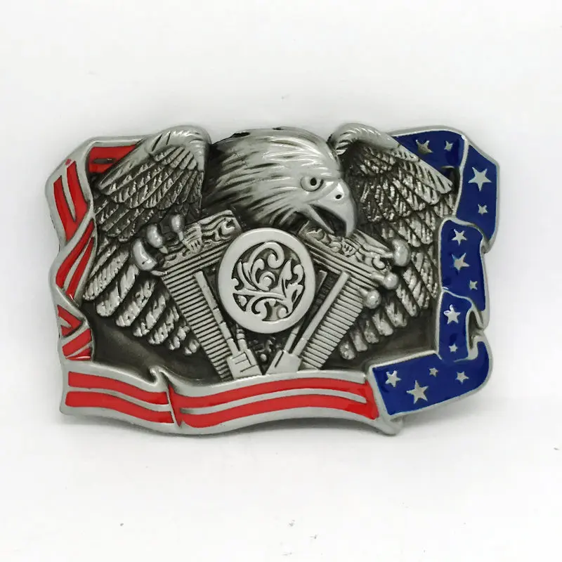 Western cowboy personality wild casual belt buckle for men women accessories metal eagle wolf tool national flag pattern buckles