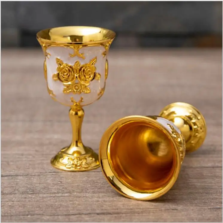 Europe Metal Decorative Wiskey Cups, Whisky Vodka Cup, Gold and Silver, Decoration for Whisky, JB011, 6 cups/Set