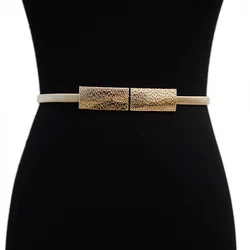 Corrente elástica de metal feminino, cintos de corrente dourada e prata, alta qualidade, decoração, nova moda de luxo, primavera