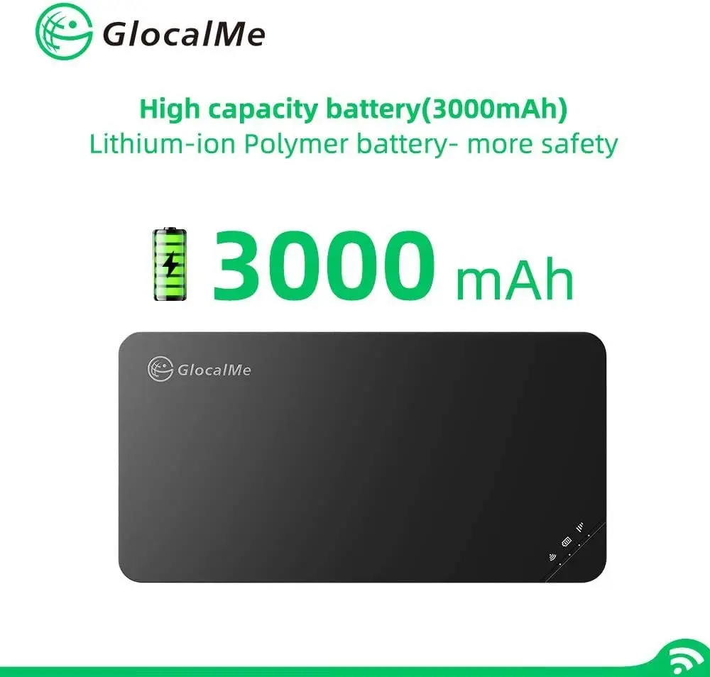 GlocalMe U3 Black Mobile  Worldwide High Speed WiFi Hotspot  Global Data No Roaming  International Pocket MIFI  4g hotspot