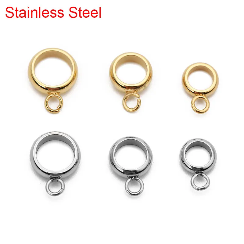 30pcs/lot Stainless Steel Pendant Connectors Bail Clasps Gold Color Pendants Clip Pinch For DIY Necklace Findings Jewelry Making