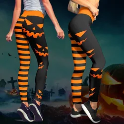 Fashion Pumpkin Head Leggings Adult 3D Printing Lady Trousers Halloween Carnival Party Pants Fitness Sportswear Bottom for Women