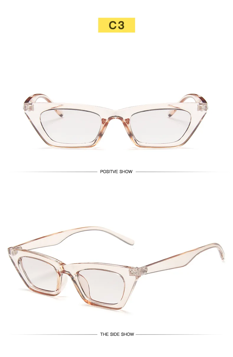 Nette Sexy Retro Cat Eye Sonnenbrille Frauen Marke Designer Kleine Rechteck Weibliche Sonnenbrille Klassische Vintage Oculos De Sol UV400 – Detail 11