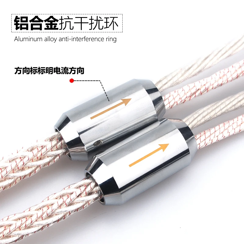 HIFI Audio High Quality  OCC Silver Pltaed Amplifier  Speaker Cables With Banana  Plug Y Spade