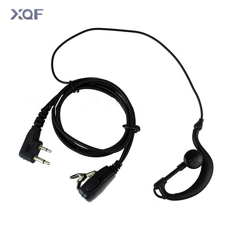 G Shape Police Earpiece Headset with Microphone PTT 2-pin F Plug for Icom ICV8 ICV82 ICV85 F21 F26 Maxon Yaesu Vertex Radio