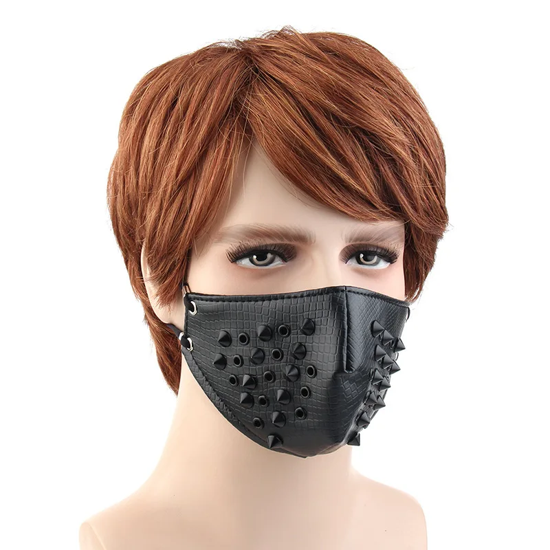 Men Womens Biker Motorcycle Mask Punk Spike Cone Anti Fog Wind Proof Dustproof Leather Snake Face Mask Earloop Fast Delivery