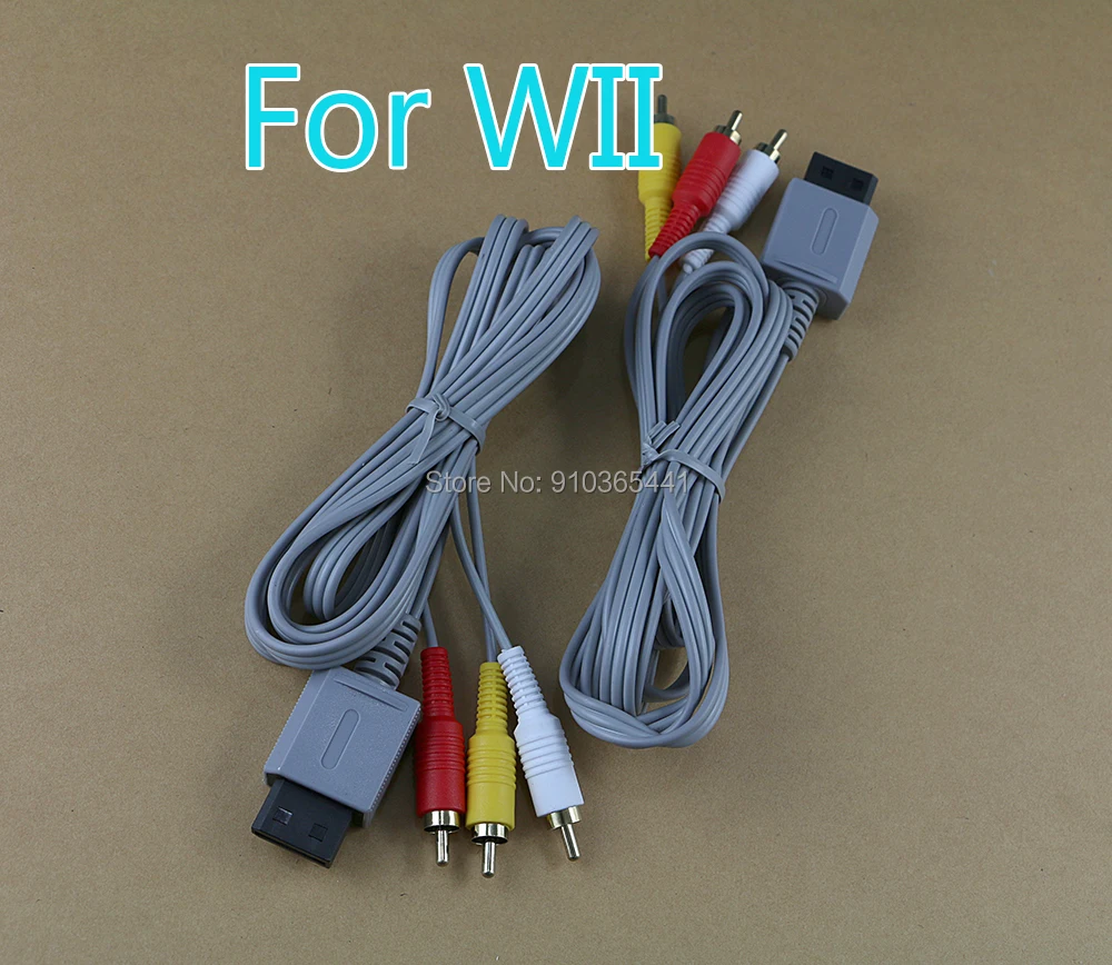 

5pcs/lot 3 RCA Cable for Nintend Wii controller Audio Video AV line Composite 480p Gold-plated 3RCA for wii Console Cable cord