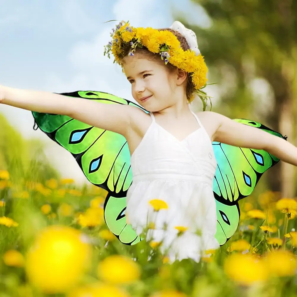 Sayap Kupu-kupu Peri Anak Perempuan Sayap Malaikat Berkilau Sayap Kupu-kupu Peri untuk Gaun Pesta Kostum Cosplay Halloween
