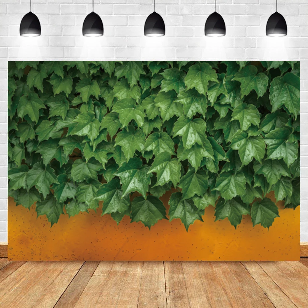 Laeacco Green Leaves Wall Room Decoration Birthday Party Portrait Backdrop Photographic Photo Background For Photo Studio