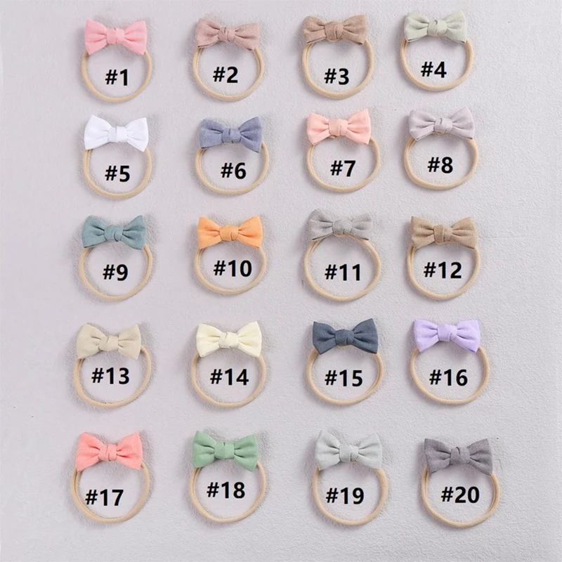 Nylon Baby Headbands Hair Bow For Girl Hairband Newborn Solid Hair Accessories Cotton Kids Headband Children Princess Photo Prop