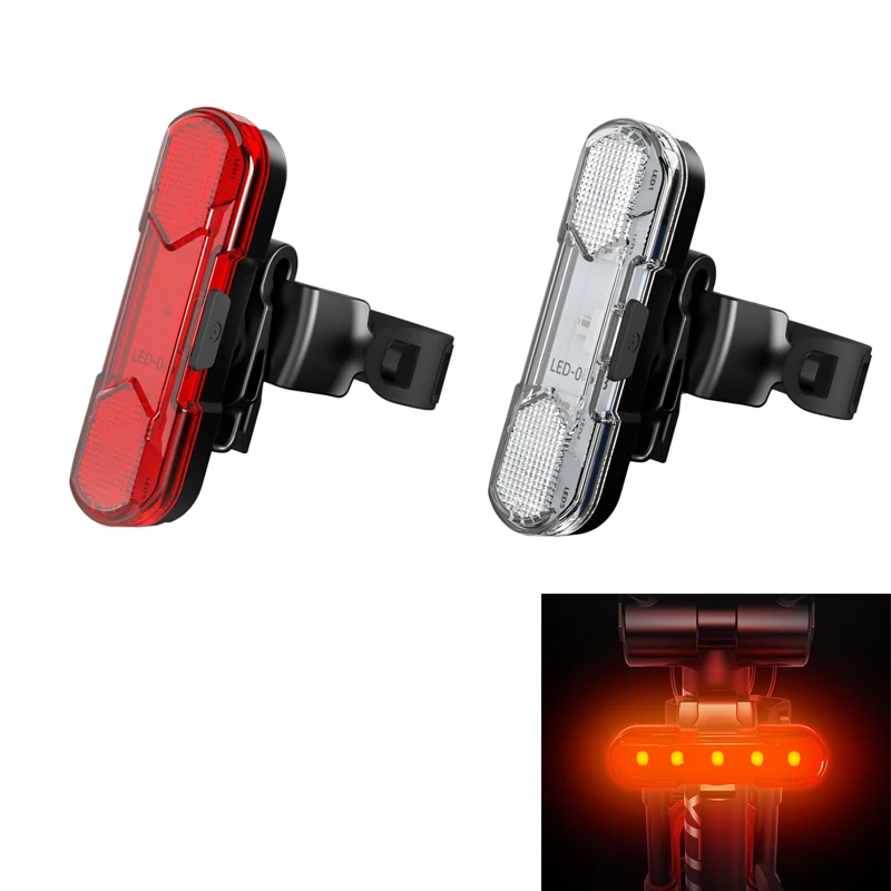AS1010 5 x LED 4-Mode USB Rechargeable Bike Tail Light (1 pc)
