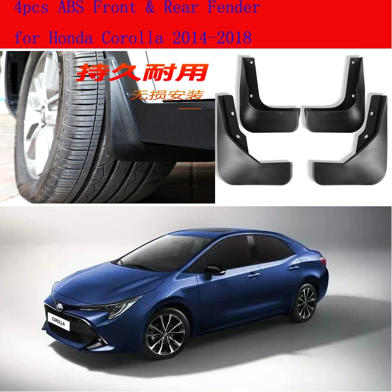 

High-Quality 4pcs ABS Front & Rear Fender for Toyota Corolla 2014-2018 Car Mud Flaps Splash Guard Mudguard Mudflaps Accessories