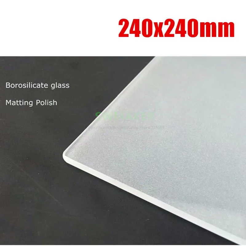 TEVO Tarantula Pro 240x240mm 3D Printer Single side frosted Borosilicate glass plate 3mm thickness for Ender-3 printer