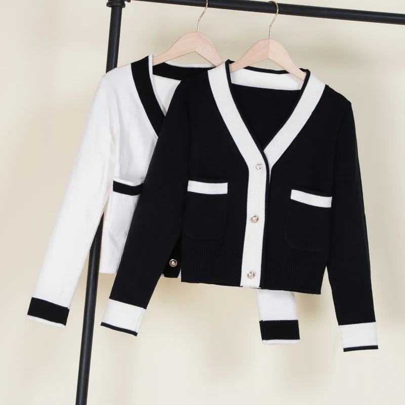 2024 Koreanische Stil Mode Lange hülse häkeln Top Damen Strickjacken für Frauen Kleidung Braun Korean Style Fashion Plus Size Gestellte Langarm