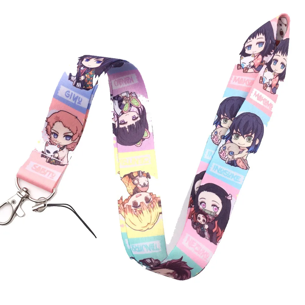 Cartoon Anime Janpen Kawaii Keychain Lanyards Id Badge Holder ID Card Pass Mobile Phone USB Badge Holder Key Strap