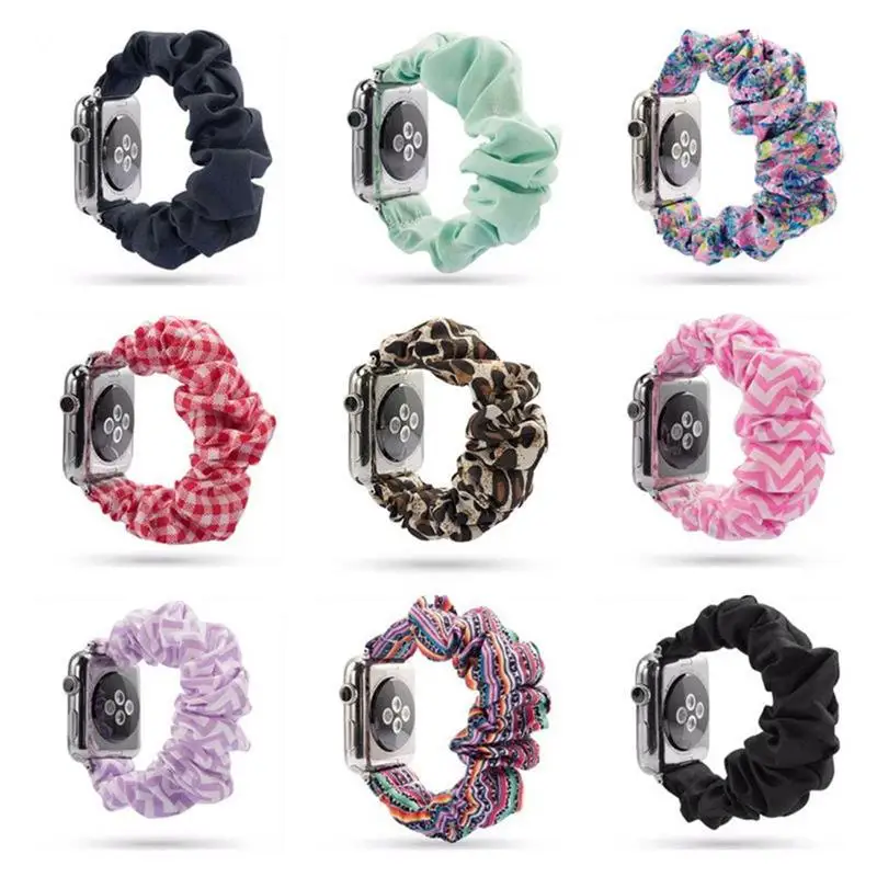 Scrunchie Strap for apple watch band 40mm 44mm iwatch 42mm 38mm Elastic belt watchband bracelet apple watch Se series 6 5 4 3 SE