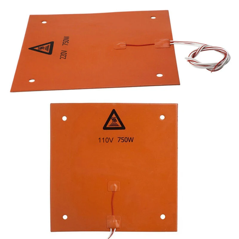 750W Silicone Heating Pad Flexible Waterproof For Creality CR-10 3D Printer Parts 310x310mm Silicone Rubber Heater Bed
