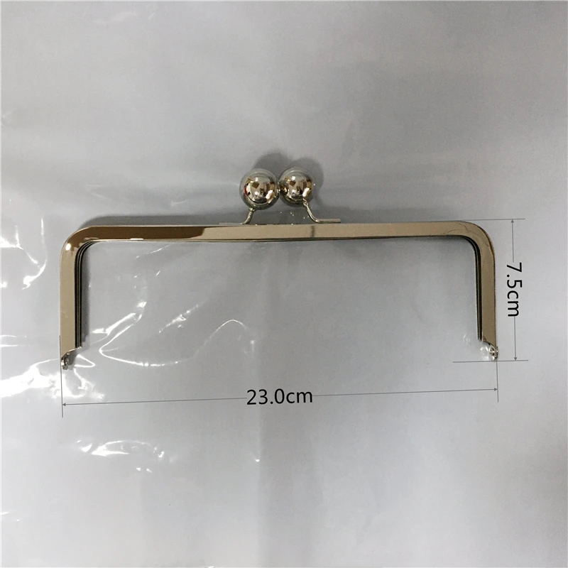 23cm or 18cm Bag Frame Purse Hardware Frame  Big Ball Women Handmade Bag Handle DIY Parts Clutch Purse Frame No Hole Nickel