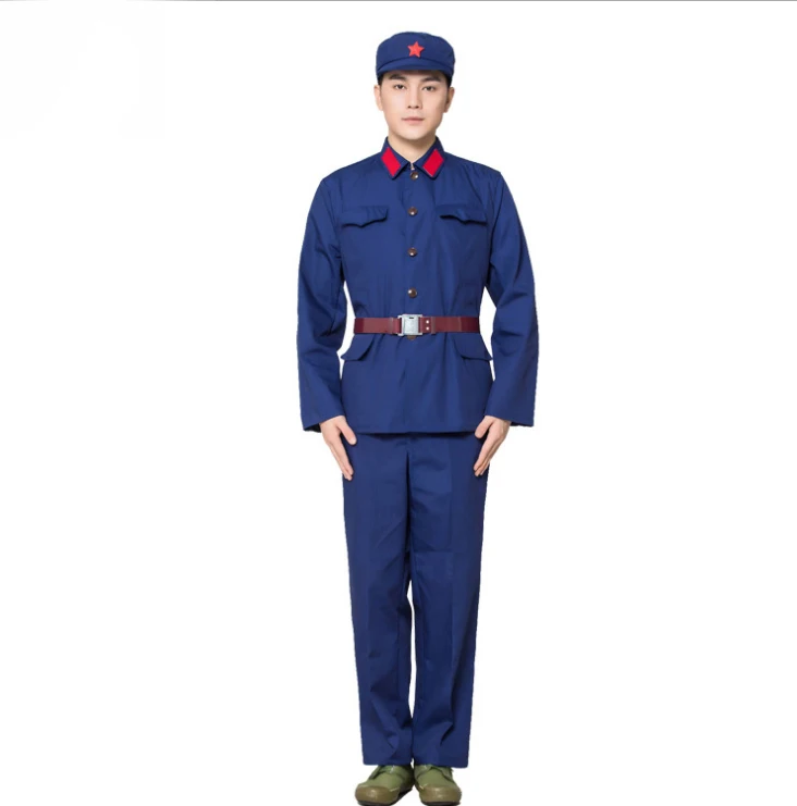 Vêtements de l'armée de la guerre du Vietnam, style ancien chinois des années 1970, soldat de la mer bleue, uniforme 144, olympiques militaires en Dacron, chapeau, veste, pantalon