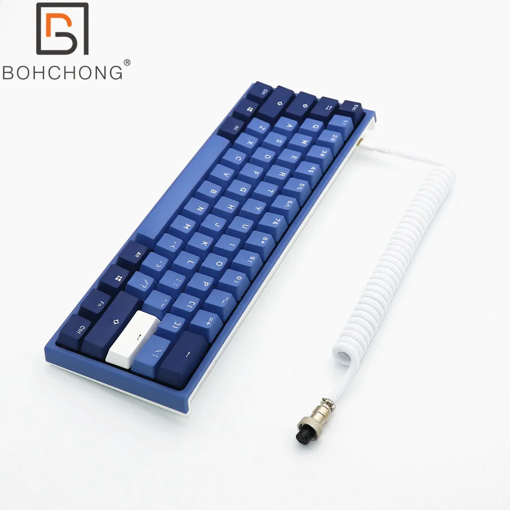 L Shape Double Sleeved Keyboard Coiled Type C Cable Mini Micro USB GX16 Aviator Cable With Colorful GX12 Computer Adapter Cable