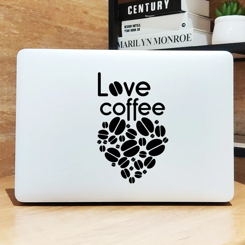 Coffee Bean Heart Laptop Sticker for Macbook Pro 16