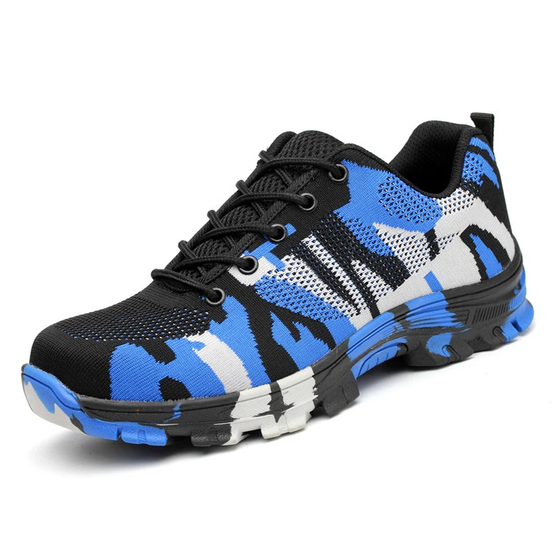 Outdoor Safety Shoes Camouflage Boots Men Indestructible Footwear Puncture-Proof Work Sneakers Protective Shoes 47 48