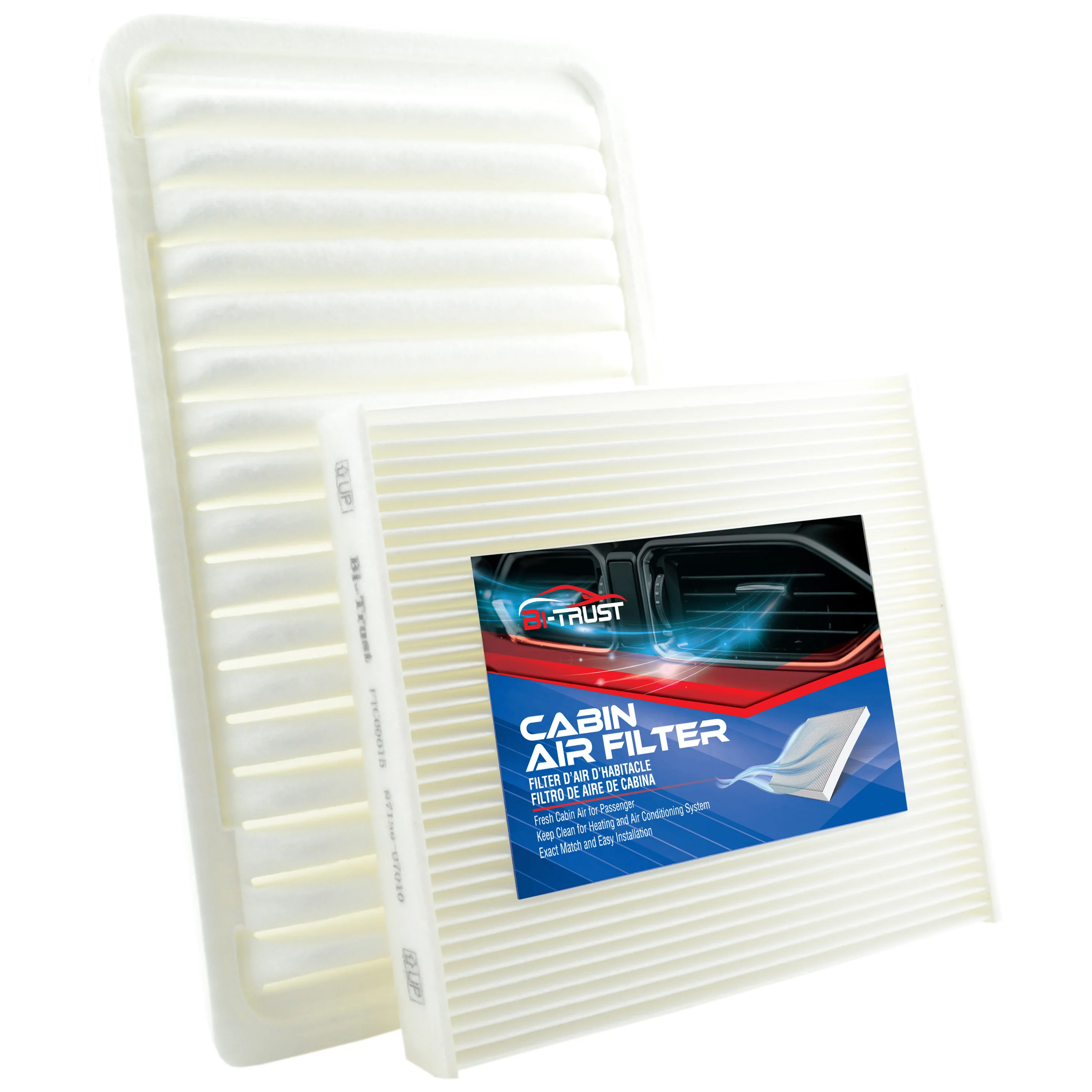 

Bi-Trust Engine & Cabin Air Filter for Toyota Camry/Highlander/Sienna 87139-07010,87139-YZZ08,CA9360,17801-0H010,17801-0CF10285