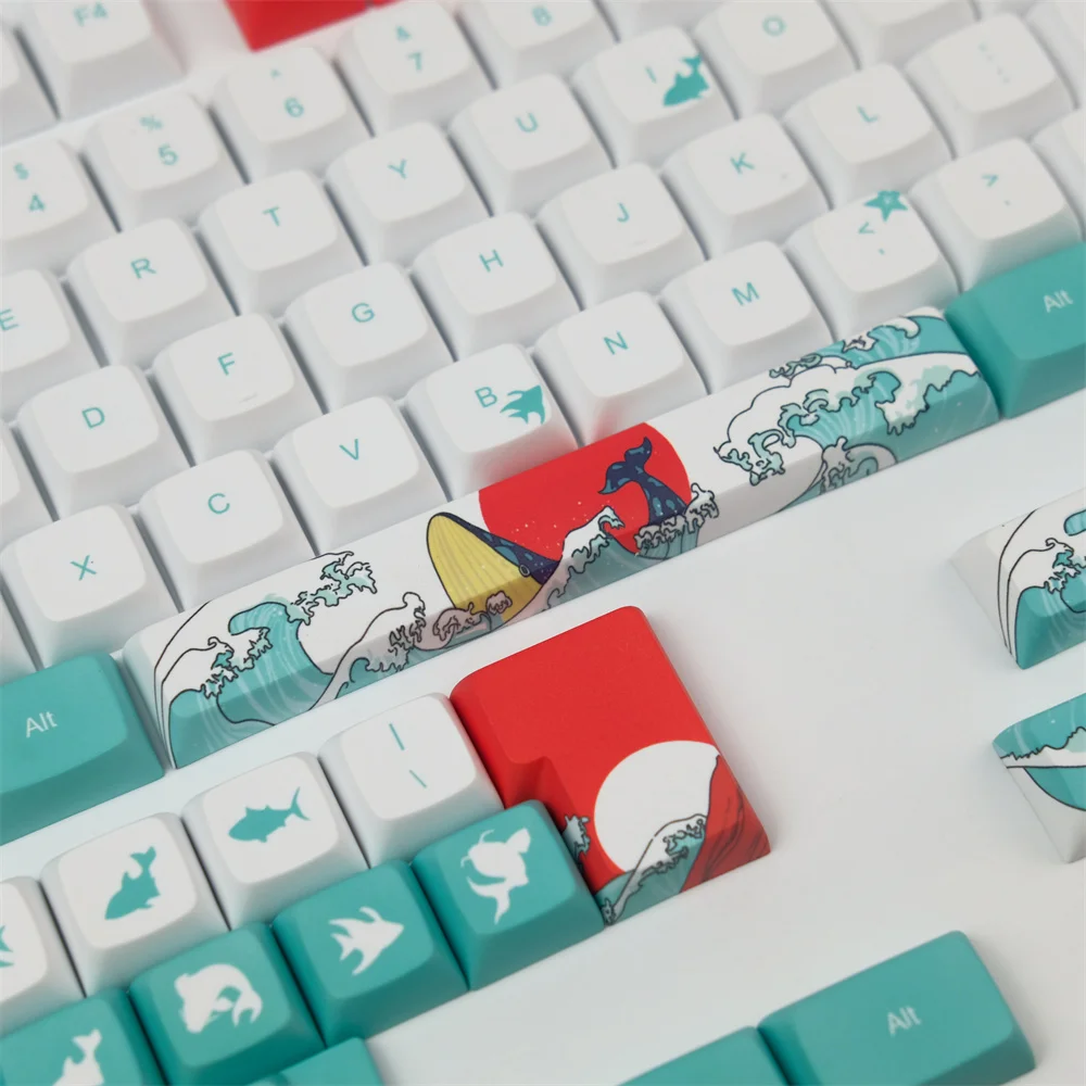 Lieux complets Sea Keycap XDA Profile, 5 faces, Dye-Subbed, ANSI Layouts, 128 prédire, GH60, GK61, GK64, 84, 87, 96, 104, 108, 980