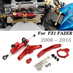 Motorcycle CNC Aluminum Steering Damper Bracket Set Stabilizer Linear Dampers Mounting Support For Yamaha FZ1 FAZER 2006 - 2015