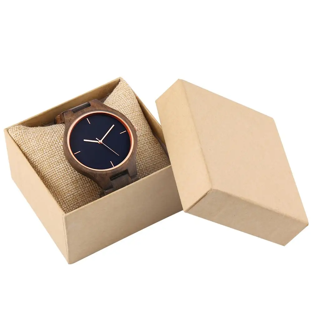 Retro Pure All Walnut Wooden Watch Simple No Word Blue Dial Clock Man Sports Full Wooden Band Quartz Wristwatches Relojes Hombre