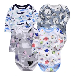 Newborn Infant Cute Cotton Long Sleeve Unisex Bebe Boy Girls Bodysuit Baby Clothing Leotard Body Tops