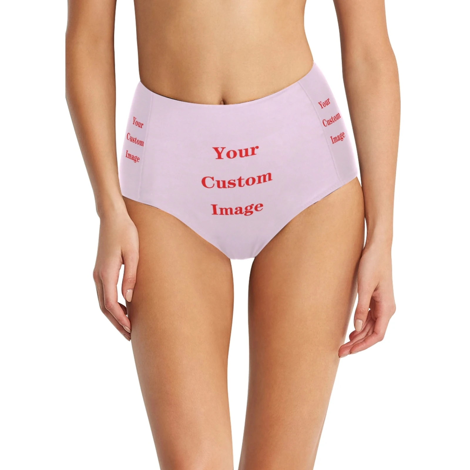 Traje de baño de dos piezas con estampado personalizado para mujer, bañador Bandeau Sexy de cintura alta con Control de barriga, Tankini, 2021