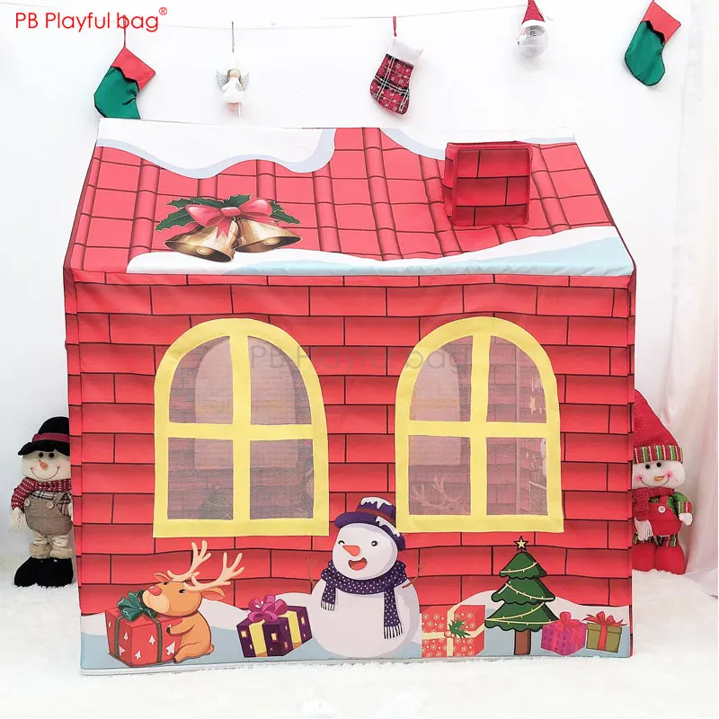 

Playful bag 2020 Christmas cabin tent High quality Indoor tent for kids Snowman Santa style toy Christmas gift for Children AA84