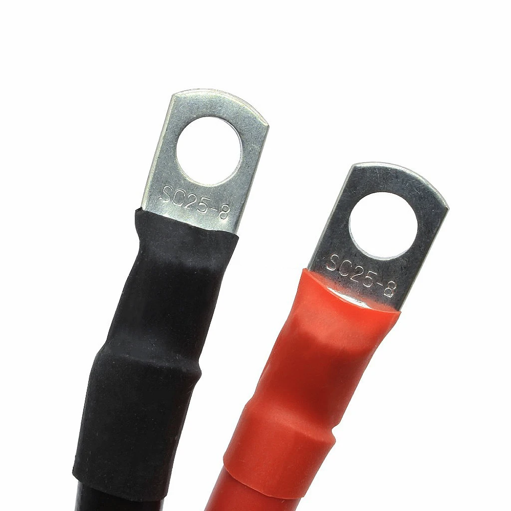 Cabo conector da bateria atual alta, Fio de cobre com Lug, Fio do inversor do carro, Série da bateria UPS, Conexão paralela, 25mm, m2, 1,5 m