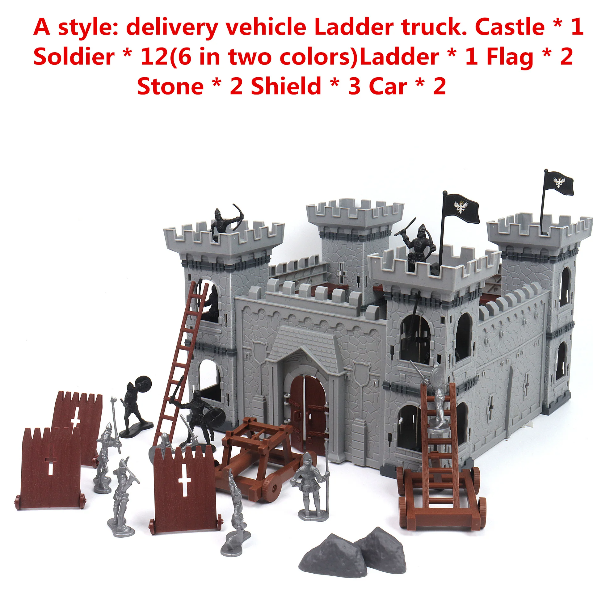 Medieval Soldiers Knights Game DIY Castle Set Model Building Assembly Compatibility Siege Battlefiel Weapon siege vehicle Toy