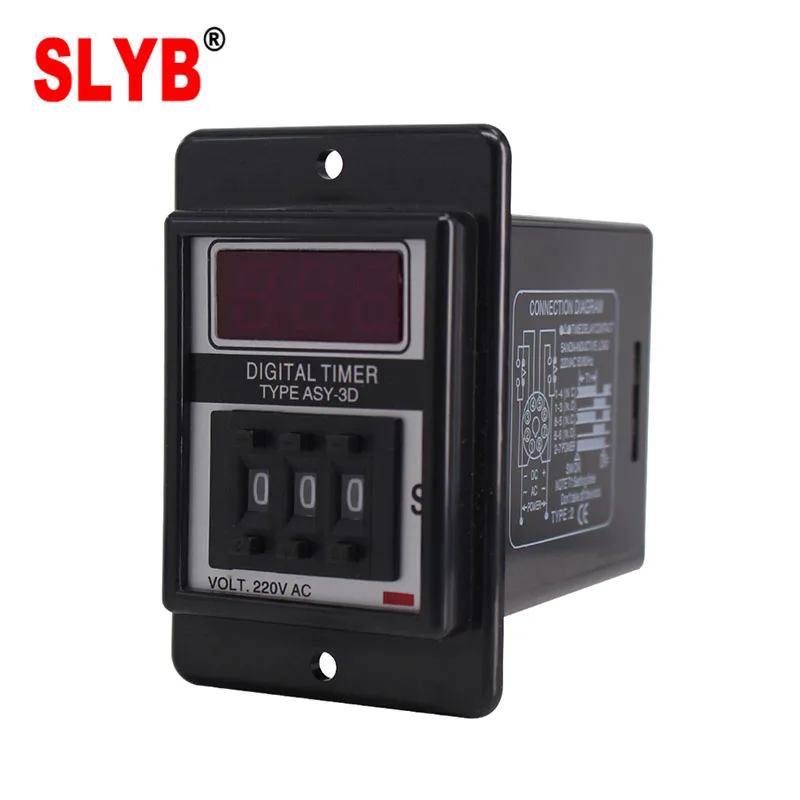 Good Sales Time Delay Relay ASY-3D Industrial Electric Adjustable Timer AC220V Seconds and Minutes 220V 3A with Base