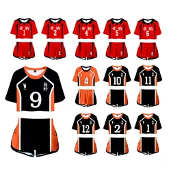 Haikyuu Cosplay Costume Hinata Shoyo Shirt Shorts Nishinoya Yuu Uniform Sports Karasuno Koukou High School Volleyball Club Women