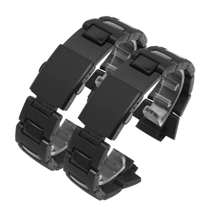 16mm High Quality Bracelet Plastic Watchband For Casio G-shock DW-6900/DW9600/DW5600/GW-M5610 Men Black Watch Strap Band  Parts