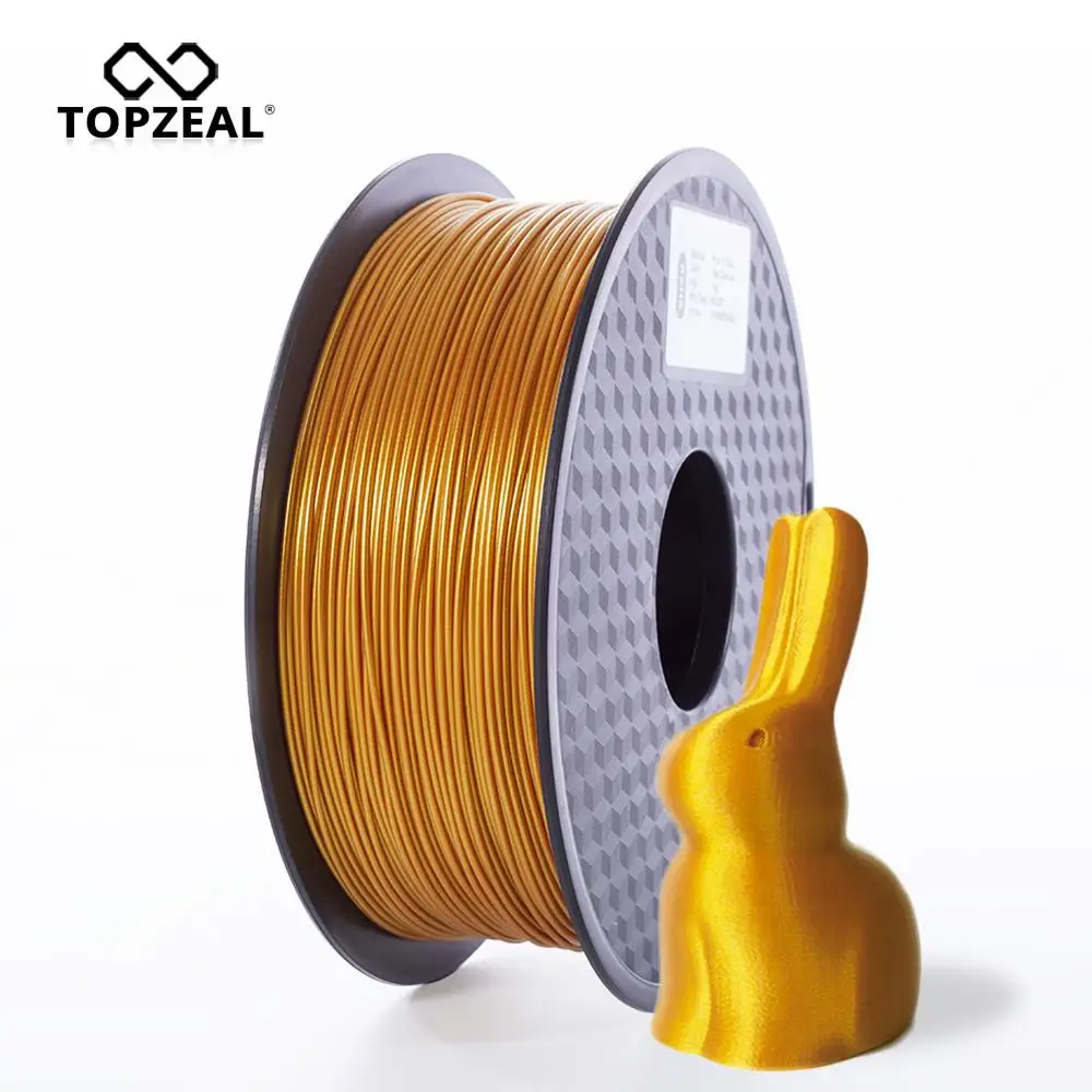 TOPZEAL Real Golden Color 3D Printer PLA Filament 1.75mm 3D Filament 1KG/Roll PLA for 3D Printer and 3D Pen