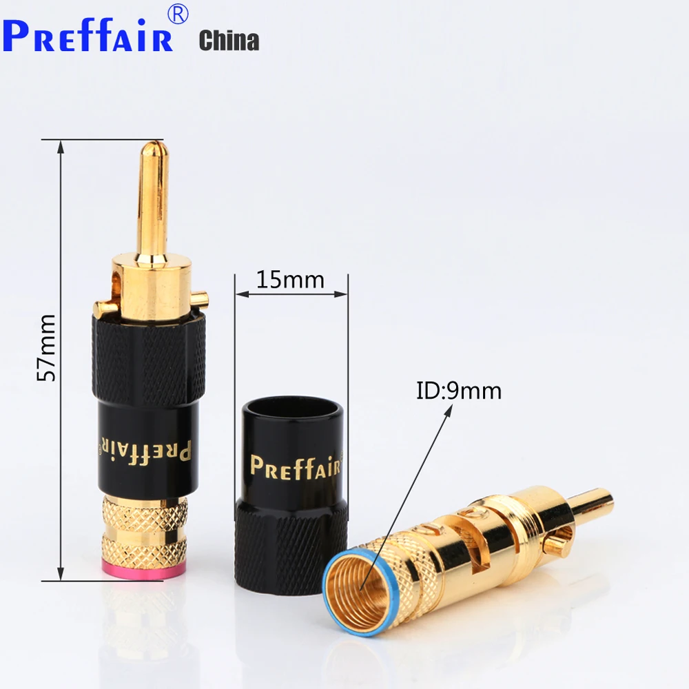 Preffair Bananenstecker mit Selbstverriegelung, Lautsprecherkabel-Bananenstecker mit Schraubverriegelung, Verstärker-Anschluss, HIFI DIY-Buchse – Detail 5