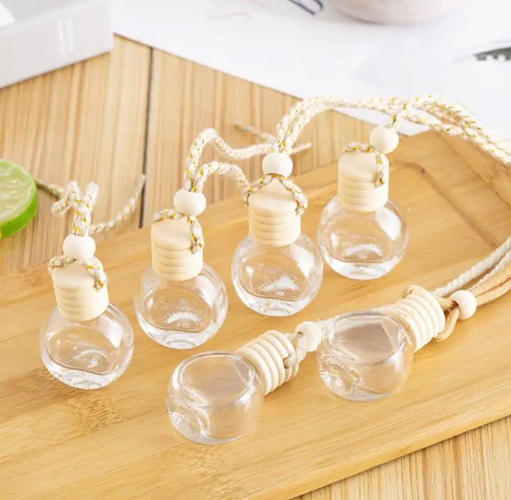 8ML Car Hanging Perfume Bottle For Essential Oils Car-styling Fragrance Empty Glass Bottle SN360