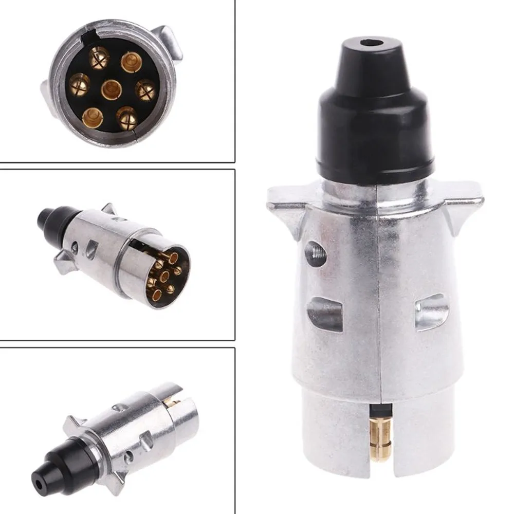 EU Plug 7 Pin RV Aluminum Alloy Plug Trailer Towing Electrics 12V Trailer Connector