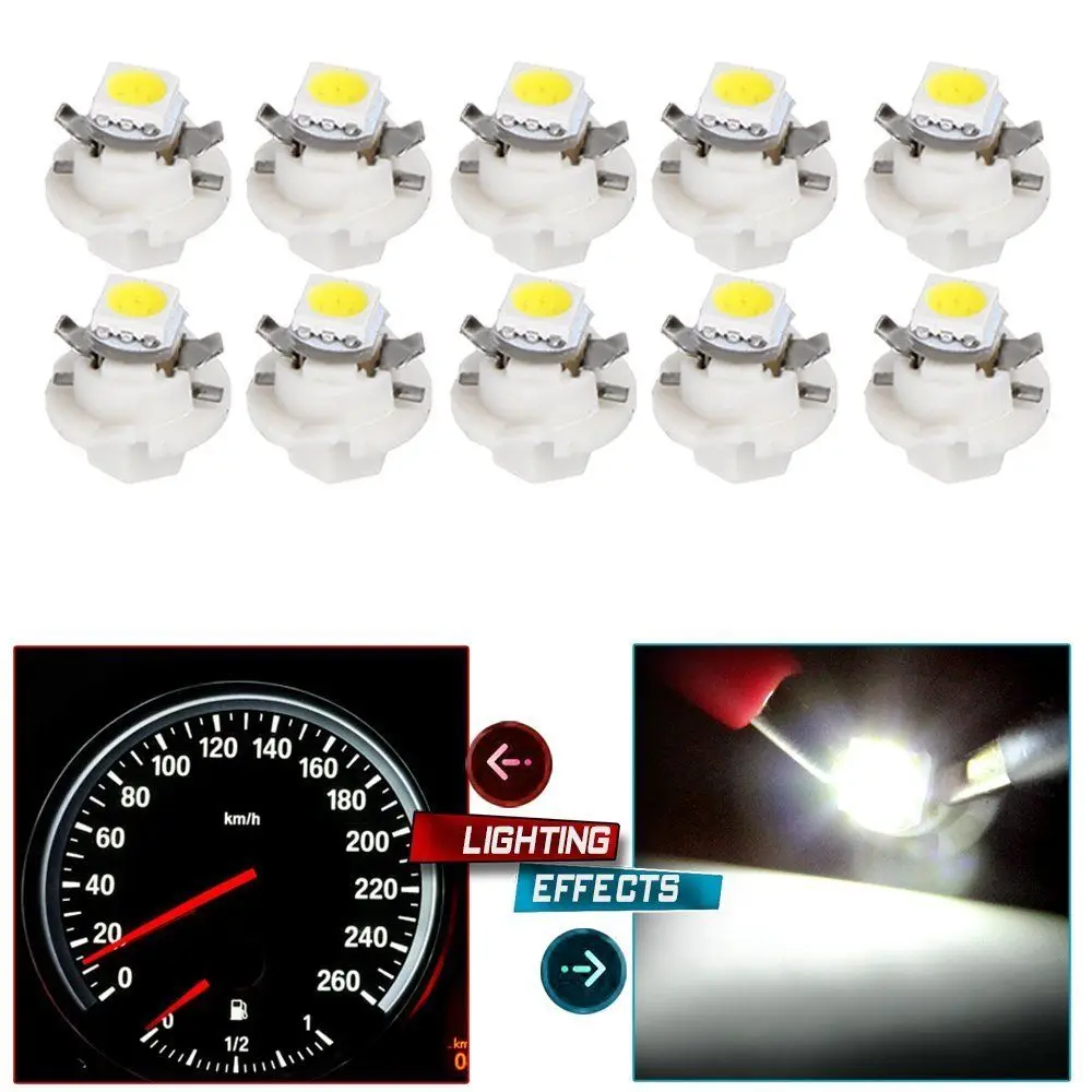 300Pcs B8.5D 509T B8.5 5050 Led 1 SMD T5 Lamp Car Gauge Speedo Dash Bulb Dashboard instrument Light Wedge Interior Lamp wholeale